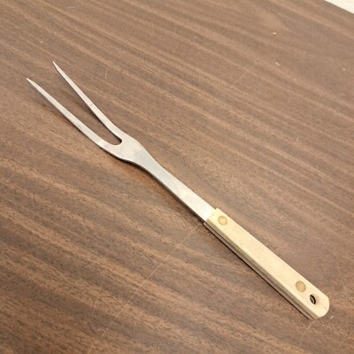 vintage ACE meat fork serving, 2 prong, stainless steel, USA, 11.5'' Utensil