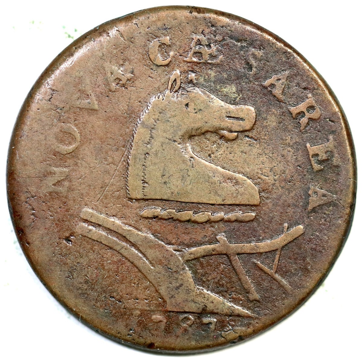 1787 M 48-g Outlined Shield New Jersey Colonial Copper Coin | eBay