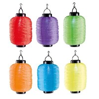 6Er Set Solar Led Garten Lampion Oval Bunt Party Laterne Deko Gartenlampion