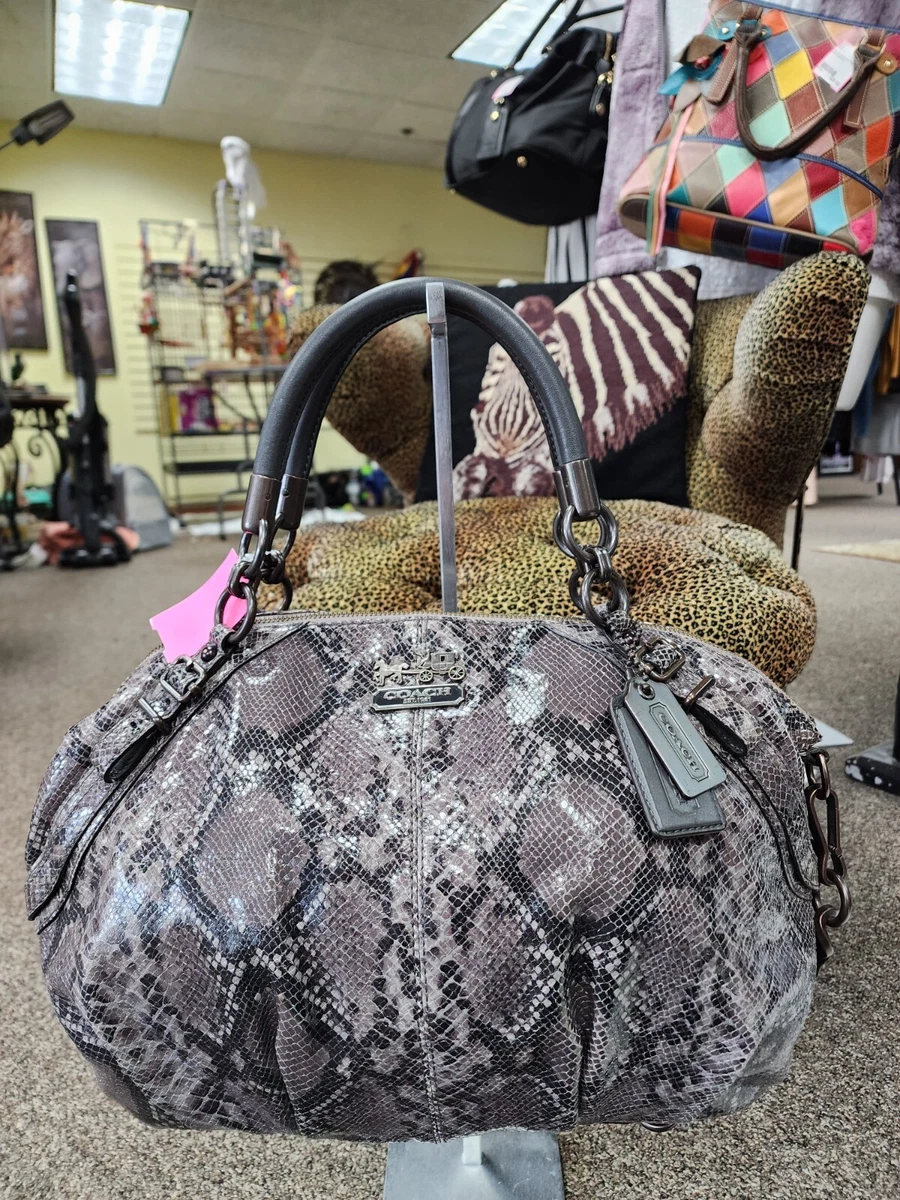 Coach Madison Sophia 15956 gray python shoulder bag purse