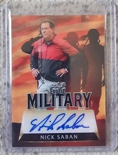 Nick Saban 2024 Leaf Exotic Military Salute To Service Gold Prismatic Auto 1/1