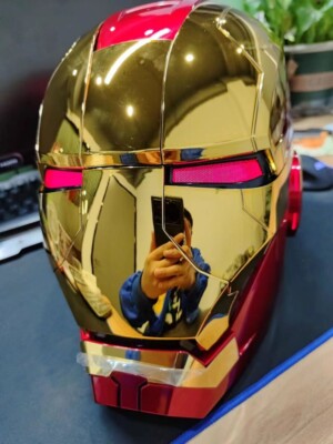 New Iron Man Gold MK5 Helmet Electronic Voice Activated Open&Close