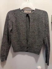 Melissa Rose Petites Small Gray Silk/Rabbit Fur  Open Front Sweater