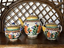 Rare Early Ysauro Uriarte Martinez Signed Puebla Mexican Talavera Tea Set