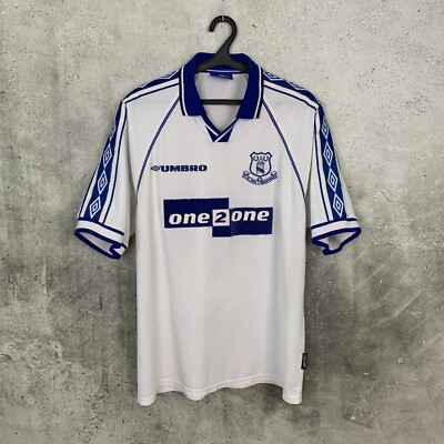 EVERTON 1998 1999 AWAY FOOTBALL SHIRT UMBRO TRIKOT SIZE XL