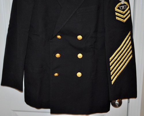VTG 1973 US Navy CPO FC Fire Control Dress Blue Jacket Service Stripes Bullion b - Picture 3 of 8