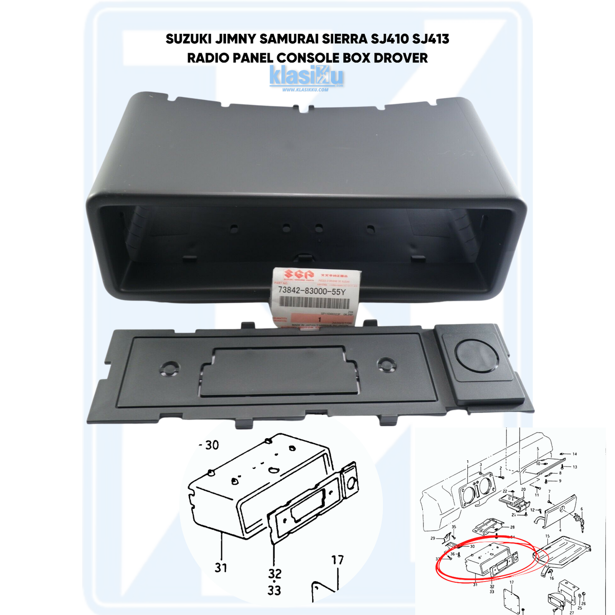 SUZUKI JIMNY SAMURAI SIERRA SJ410 SJ413 RADIO PANEL CONSOLE BOX
