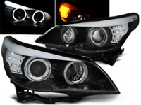 Scheinwerfer Paar Bmw E60 /E61 03-07 Angel Eyes Led Schwarz