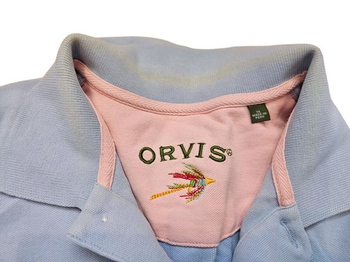 ORVIS Polo Shirt Mens 2XL XXL Light Blue Heavy Cotton Performance Short Sleeve - Picture 11 of 12