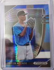 Triston McKenzie 2020 Panini Prizm Draft Picks Blue and Carolina Hyper #PDP145
