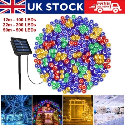 NONMON Solar Power Fairy String Lights 100/200/500 LED Outdoor Garden Xmas Party Decor