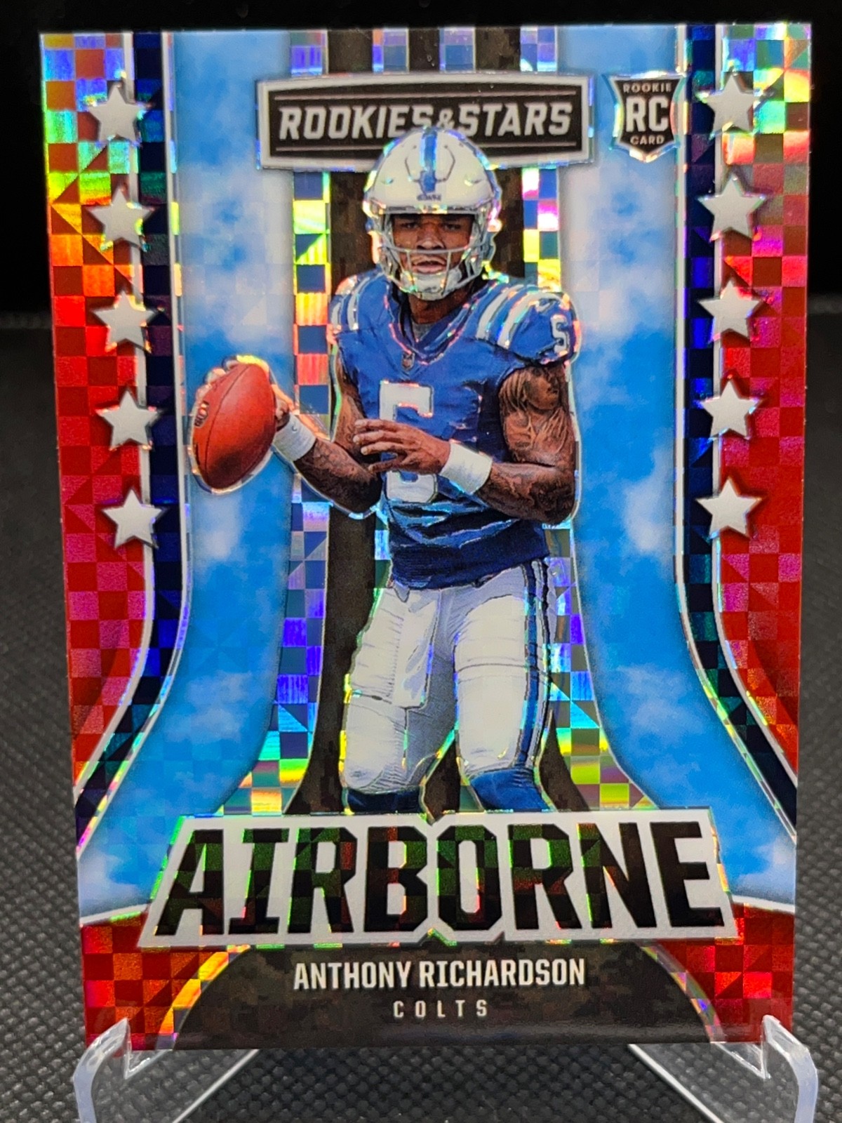 2023 Rookies and Stars Airborne Red Plaid #14 Anthony Richardson RC