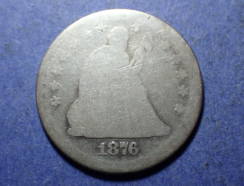 1876 Liberty Seated Quarter  AG/Poor