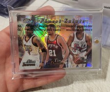 1999 Topps Finest Salute REFRACTOR Allen Iverson/ Tim Duncan/ Vince Carter