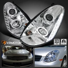 Fits 2005-2006 Infiniti G35 4DR Sedan LED Halo Projector Headlights Headlamps