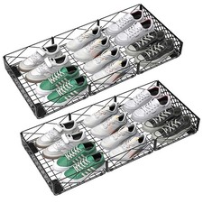 5.4 in Low Profile Under Bed Storage, 36.6" Ultra Long Metal Underbed Organiz...