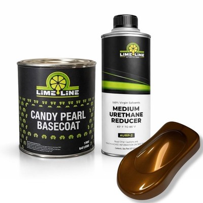 LiME LiNE Candy Pearl Basecoat + Reducer Pint Combo - Rootbeer Brown