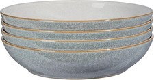 Denby - Elements Light Grey Pasta Bowls Set of 4 - Dishwasher Microwave Safe