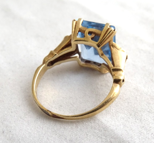 14K Yellow Gold Ring With Blue Stone / Scrap or Not / BE66513_yg - Picture 21 of 23