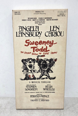 Sweeney Todd Angela Lansbury Len Cariou 2 Cassette Tape Box Set 1979 Sondheim