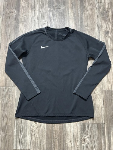 Nike Dri-FIT Pullover Shirt Herren Medium Schwarz Langarm Sport Training Oberteil