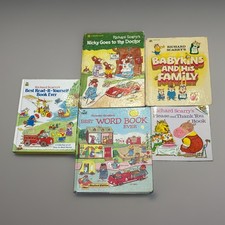 Richard Scarry Vintage Book Lot(5) 4 Hardback + 1 Little Golden Books 1973-1990