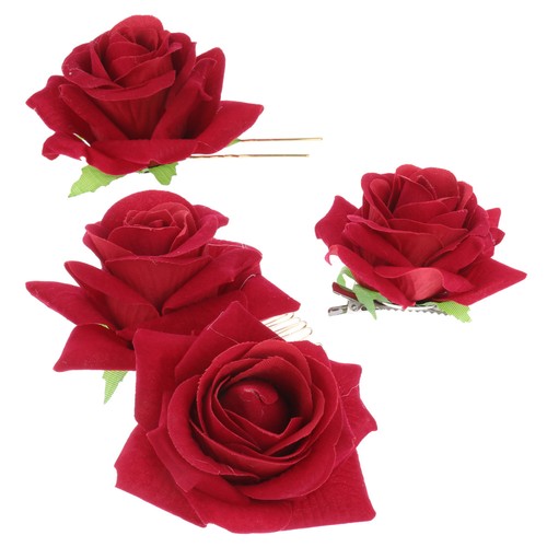 3pcs Rose Flower Hair Accessories Hair Comb Headdress Sets for Women Girls - Picture 3 of 12