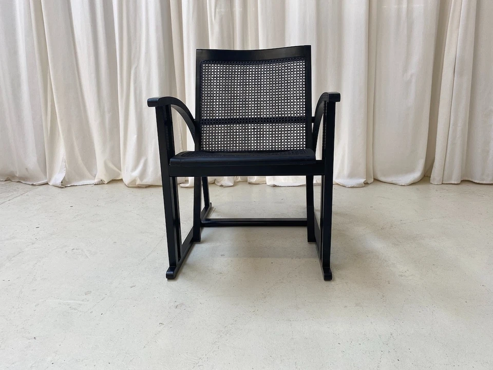 Fauteuil arc Pascal Mourgue ed. Triconfort laqué noir 1980 - Photo 4/4