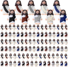 Bememo 100 Pcs Jesus Toys Little Figurine Miniature Retro Color 