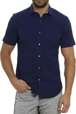 Robert Graham Men's Shark Bite Short-Sleeve Shirt MSRP $228