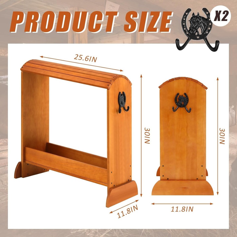 Pine Wood Saddle Rack Horse Saddle Rack Stand for Western Saddles and ...