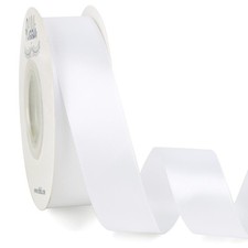Double Faced White Satin Ribbon,1 x Continuous 25 Yards,Use for Bows Bouquet