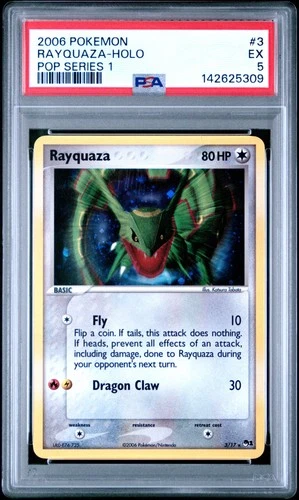 2006 POKEMON POP SER 1 #3 RAYQUAZA-HOLO PSA 5