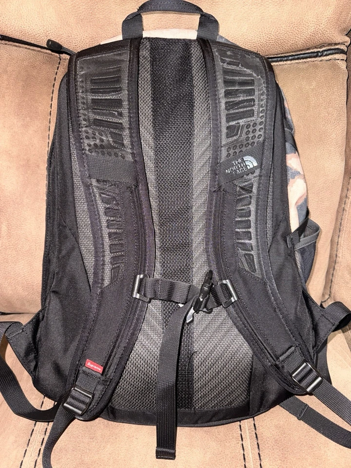 Supreme X The North Face Bleached Denim Print Pocono Backpack - Image 2 of 4