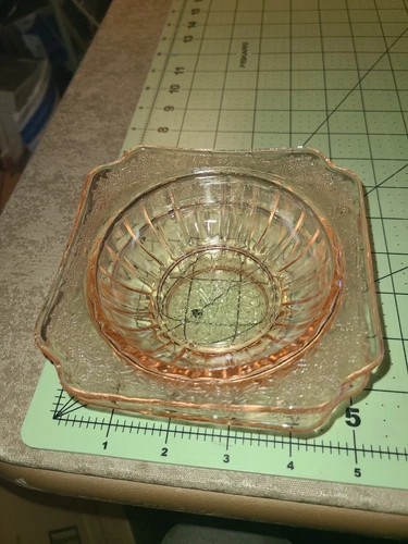 2 Pink Depression berry bowl 4 3/4" in the Adam pattern by Jeannette Glass Co.