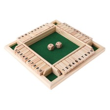 Four Sided 10 Number Shut the Box Board Game Wooden Club Games Toys NEW kids toy