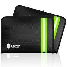 2000°F Fireproof Zipper Pouch Bag(10.8"x7.4"),Water-Resistant Zip Money Bag