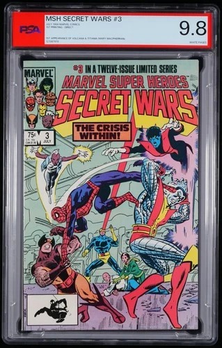 Marvel Super Heroes Secret Wars #3 1st App Volcana and Titania PSA 9.8 (Not CGC)
