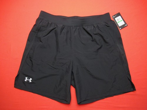 Under Armour NWT $38 Launch Brief-Lined 7" Running Shorts Black Mens L 34 Fitted