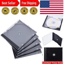 10-Pack of 10.4mm Clear CD Jewel Cases with Black Tray for Ultimate Protection