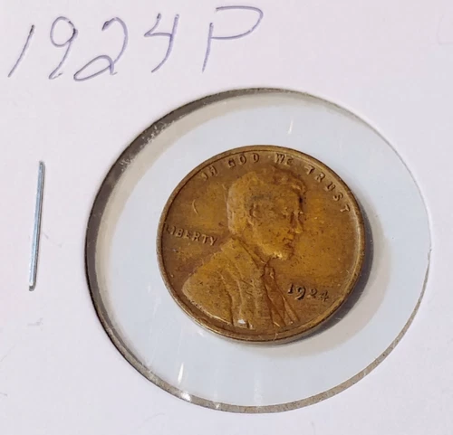 1924 P Lincoln Cent, Penny,  Very Good