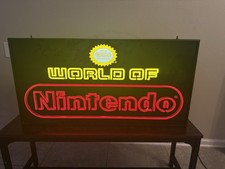 Vintage 1980s World Of Nintendo Neon Retail Sign