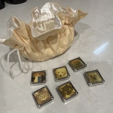 KIS Silver Tone Mini Picture Frame Charm Lot of 6 (Lot #249)