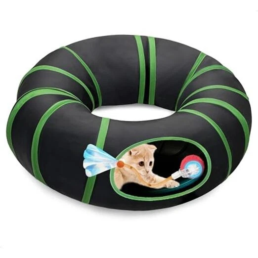 Interactive Cat Toys Ball Fast Rolling in Cat Tunnel – Motion Orange-red