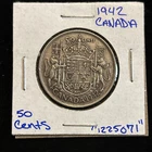 1942 Canada 50 Cents Canadian Silver Half Dollar “1225071” 50C
