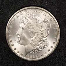 1884-CC $1 Morgan Silver Dollar - PQ Strong Luster - GSA Carson City - SKU-B3123