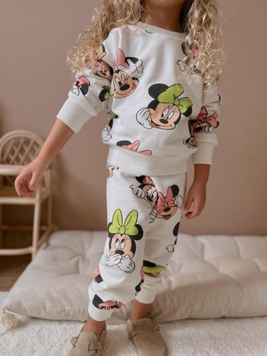 Niedlicher Minnie Mouse Mädchen Langarmpullover und Hose Set - Disney Mädchen