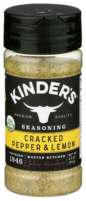 Kinders Organic Cracked Pepper and Lemon Seasoning
