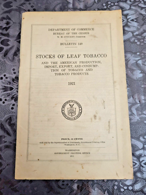 1921-STOCKS OF LEAF TOBACCO-PRODUCTION-IMPORT-EXPORT-CONSUMPTION-COMMERCE  DEPT