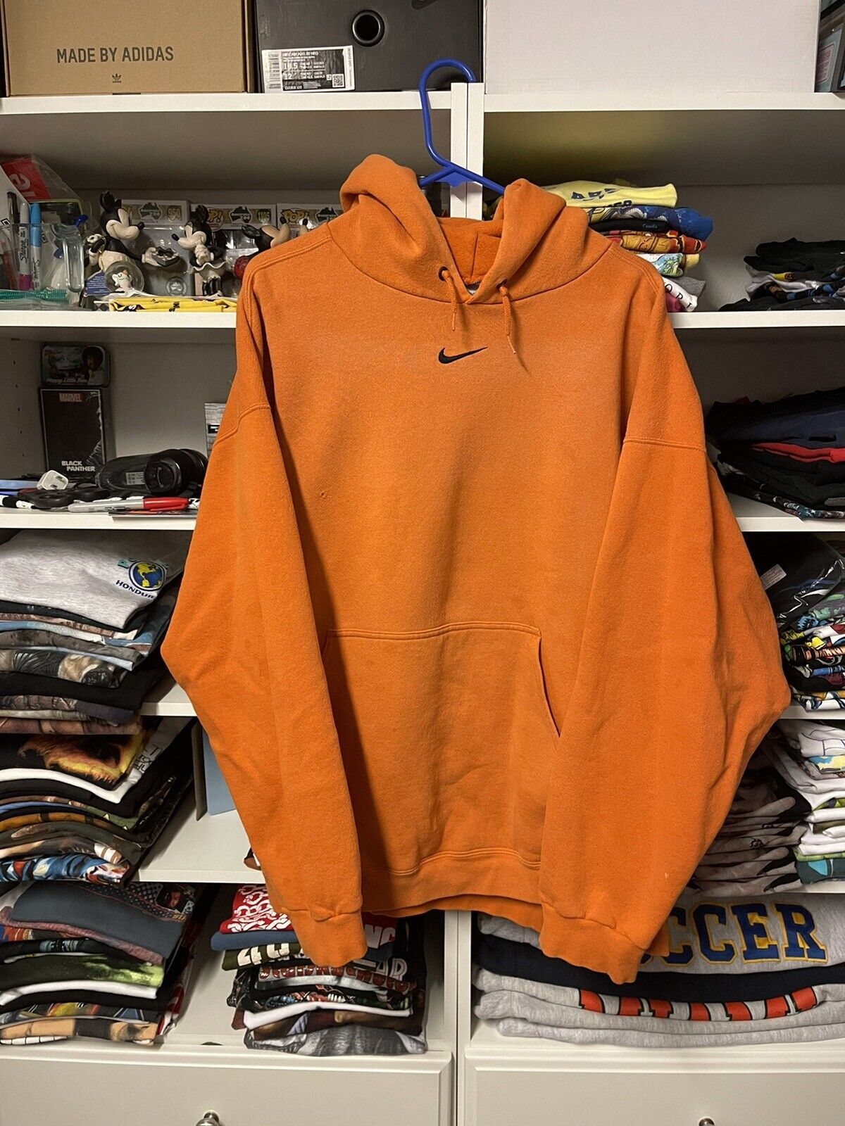 vintage 90s nike center swoosh hoodie Orange Rare XXL Travis Scott Cactus  Flea